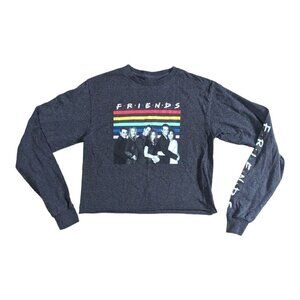 FRIENDS Graphic Long Sleeve Cropped Crew Neck T-Shirt Medium